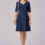 Womens Siena Extended Short Sleeve Dress Marine