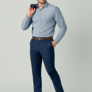 Mens Renew Slim Fit Flat Front Pant Navy Dusk