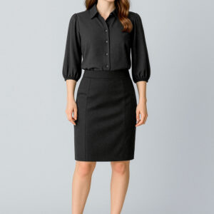 Womens Cool Stretch Mid-waist Pencil Skirt Black