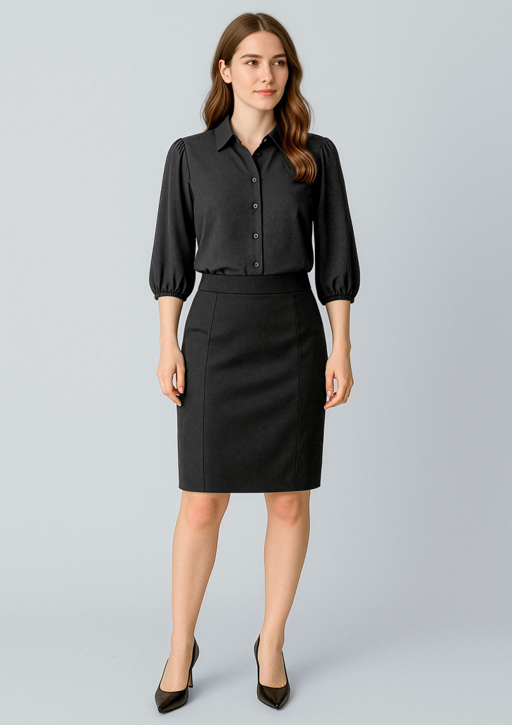Womens Cool Stretch Mid-waist Pencil Skirt Black Womens Cool Stretch Mid-waist Pencil Skirt Black