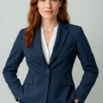 Womens Renew Single Button Mid Length Jacket Navy Dusk