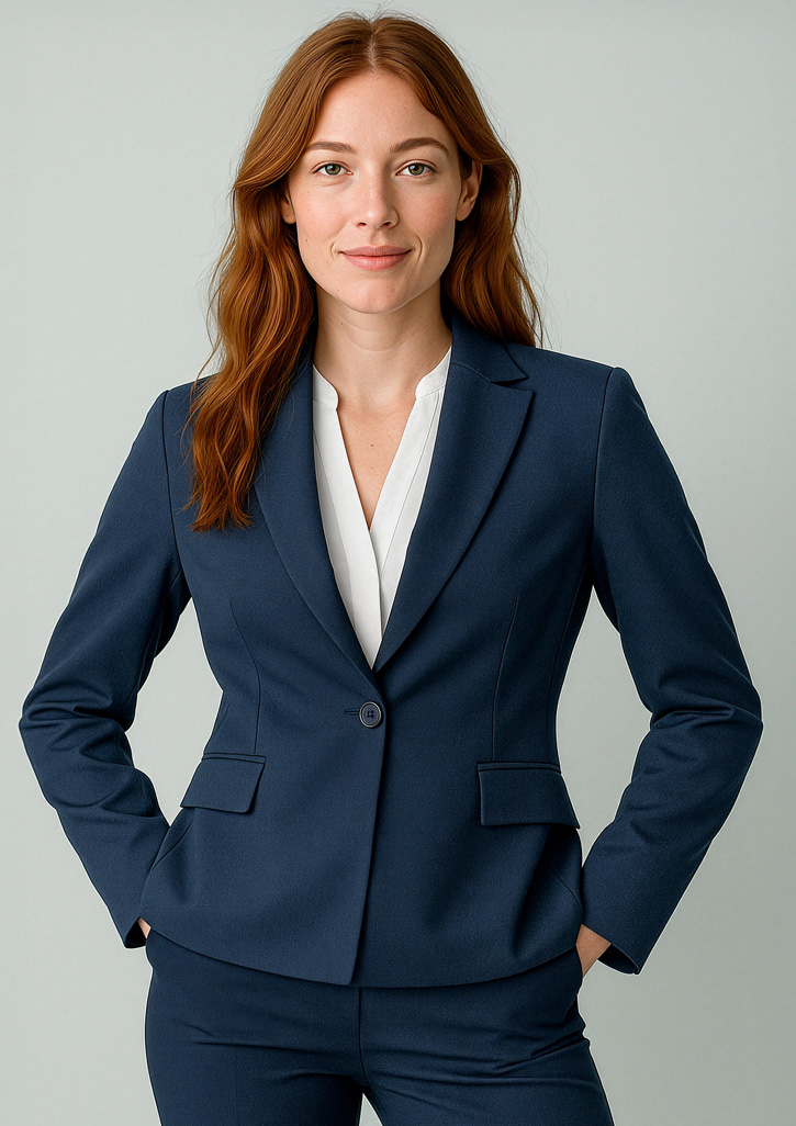 Womens Renew Single Button Mid Length Jacket Navy Dusk