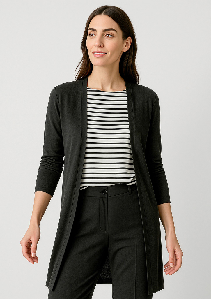 Womens Chelsea Longline Cardigan Black Womens Chelsea Longline Cardigan Black