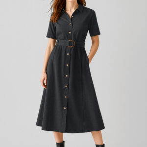 Womens Adele Midi Dress Black