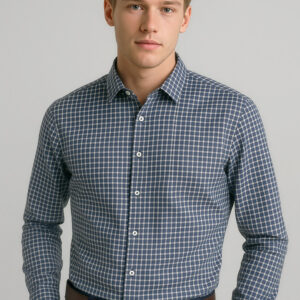 Mens Noah Long Sleeve Shirt Storm Blue/White Check