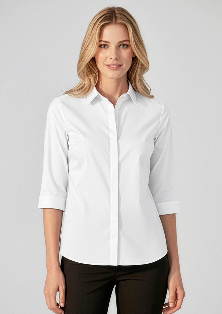 Womens Charlie 3/4 Sleeve Shirt White