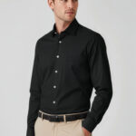 Mens Charlie Classic Fit Long Sleeve Shirt Black