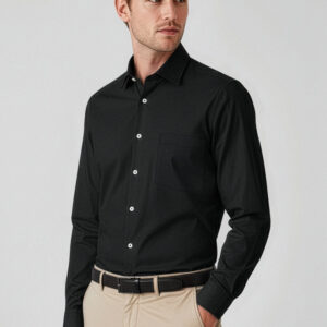Mens Charlie Classic Fit Long Sleeve Shirt Black
