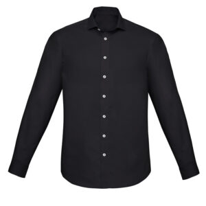 Mens Charlie Slim Fit Long Sleeve Shirt Black