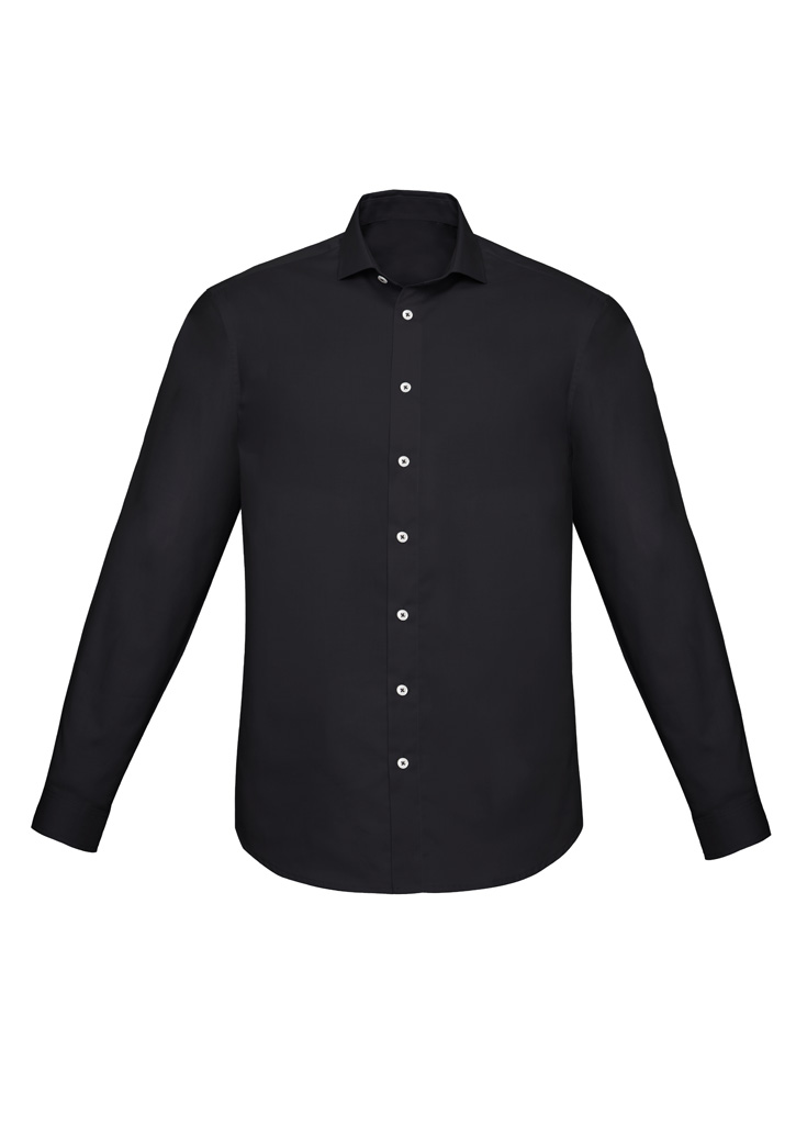Mens Charlie Slim Fit Long Sleeve Shirt Black