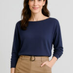 Womens Skye Batwing Sweater Top Navy