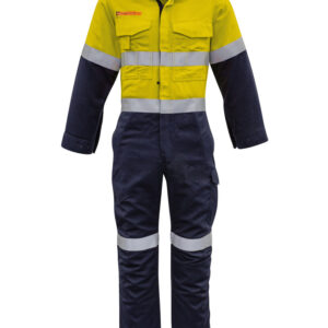 Mens Orange Flame Overall - Hoop Taped Yellow/Navy