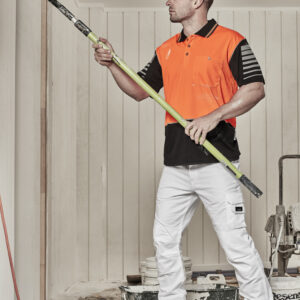 Mens Hi Vis Zone Short Sleeve Polo Orange/Black
