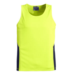 Mens Hi Vis Squad Singlet Yellow/Navy