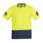 Mens Hi Vis Astro Short Sleeve Polo Yellow/Navy