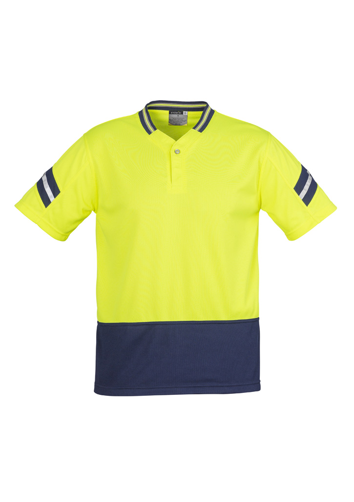 Mens Hi Vis Astro Short Sleeve Polo Yellow/Navy Mens Hi Vis Astro Short Sleeve Polo Yellow/Navy
