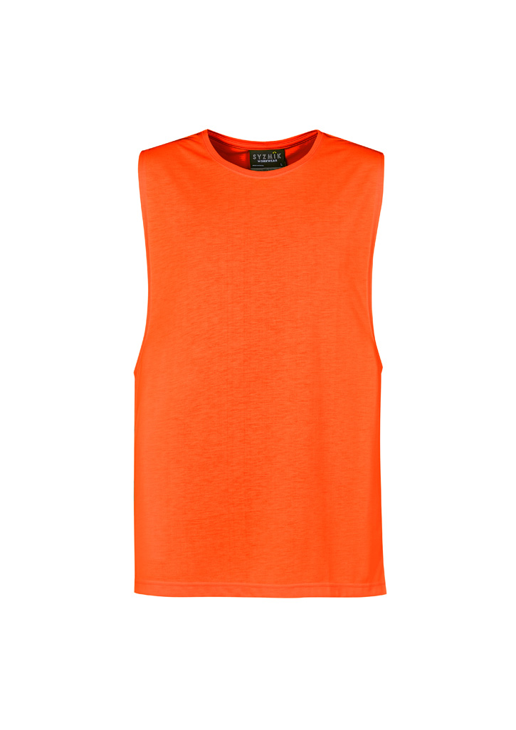 Mens Hi Vis Sleeveless Tee Orange