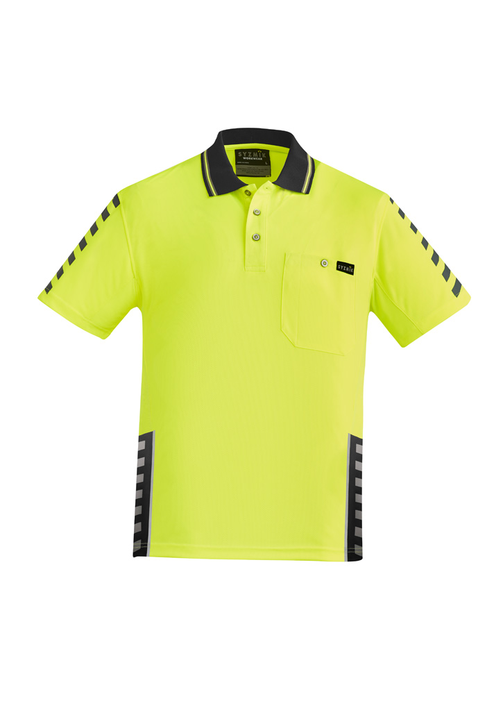Mens Hi Vis Komodo Short Sleeve Polo Yellow/Black Mens Hi Vis Komodo Short Sleeve Polo Yellow/Black