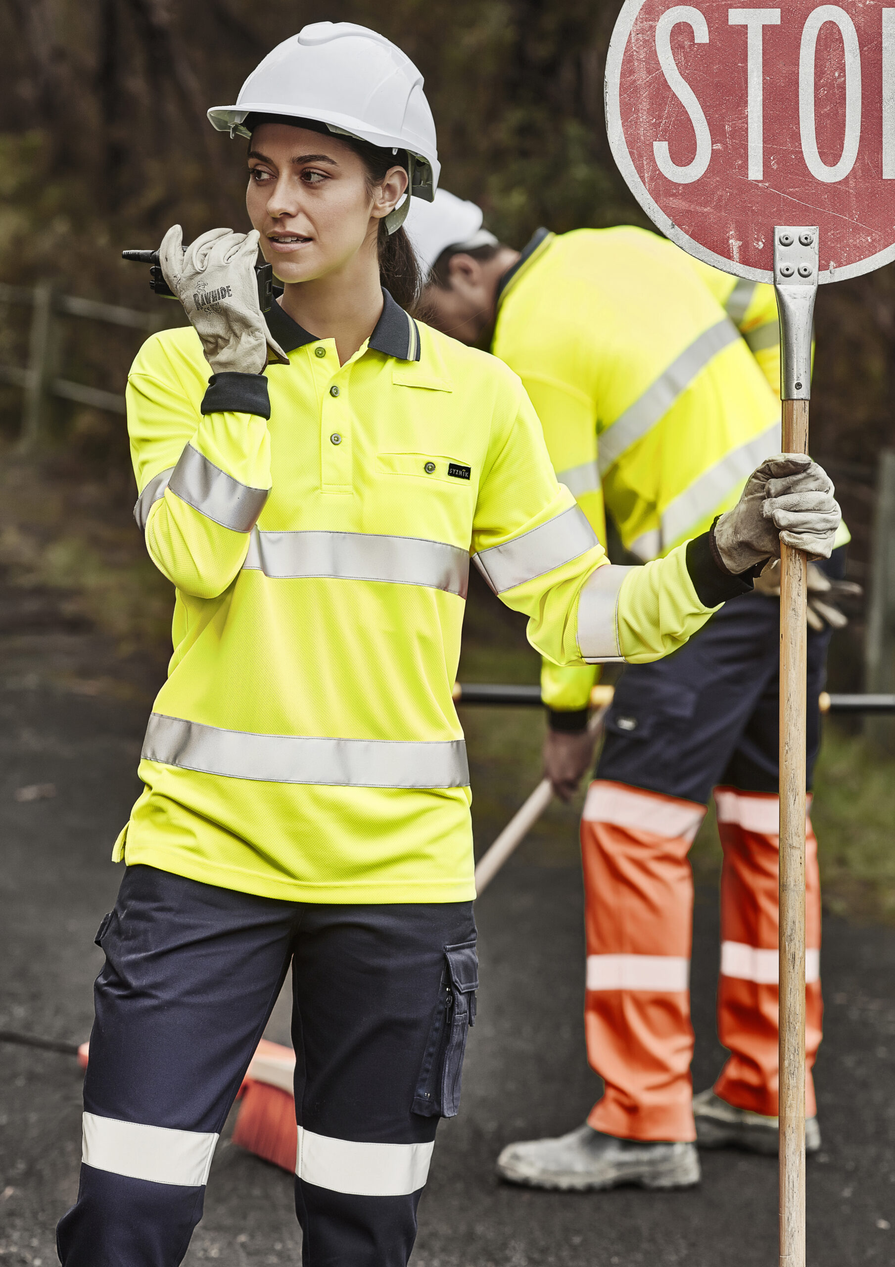Unisex Hi Vis Bio Motion Taped Polo Yellow Unisex Hi Vis Bio Motion Taped Polo Yellow