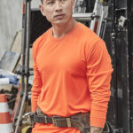 Mens Hi Vis Long Sleeve Tee Orange
