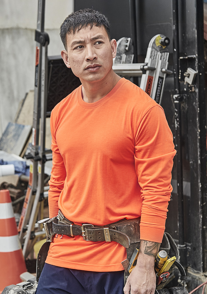 Mens Hi Vis Long Sleeve Tee Orange Mens Hi Vis Long Sleeve Tee Orange