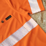 Unisex Hi Vis Segmented Tape Short Sleeve Polo Orange/Navy