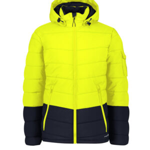Unisex Streetworx Hooded Puffer Jacket Yellow/Navy