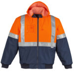 Mens Hi Vis Quilted Flying Jacket Orange/Navy