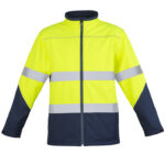 Unisex Hi Vis Softshell Jacket Yellow/Navy