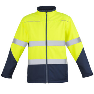Unisex Hi Vis Softshell Jacket Yellow/Navy
