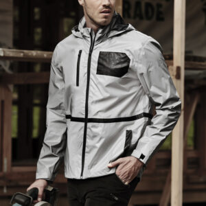 Unisex Streetworx Reflective Waterproof Jacket Reflective Silver