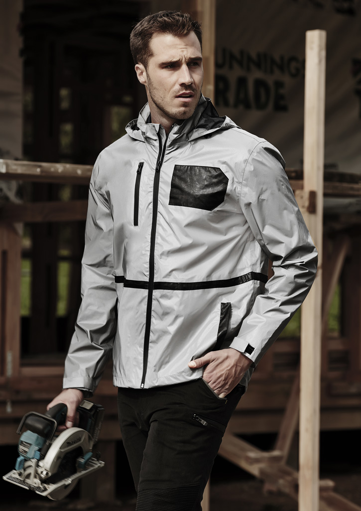 Unisex Streetworx Reflective Waterproof Jacket Reflective Silver Unisex Streetworx Reflective Waterproof Jacket Reflective Silver