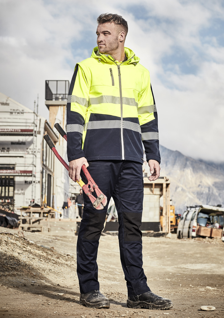 Unisex Streetworx 2 In 1 Stretch Softshell Jacket Yellow/Navy