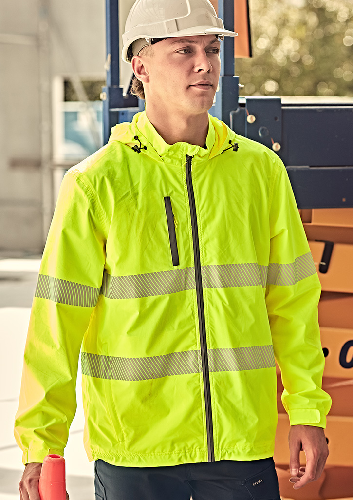 Unisex Super Light Segmented Tape Packable Rain Jacket Yellow Unisex Super Light Segmented Tape Packable Rain Jacket Yellow