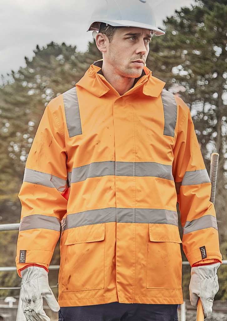 Unisex Hi Vis VIC Rail 4 In 1 Waterproof Jacket VIC Rail Orange Unisex Hi Vis VIC Rail 4 In 1 Waterproof Jacket VIC Rail Orange