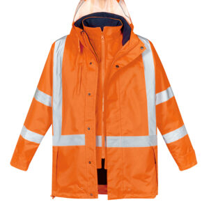 Mens Hi Vis X Back 4 In 1 Waterproof Jacket Orange/Navy