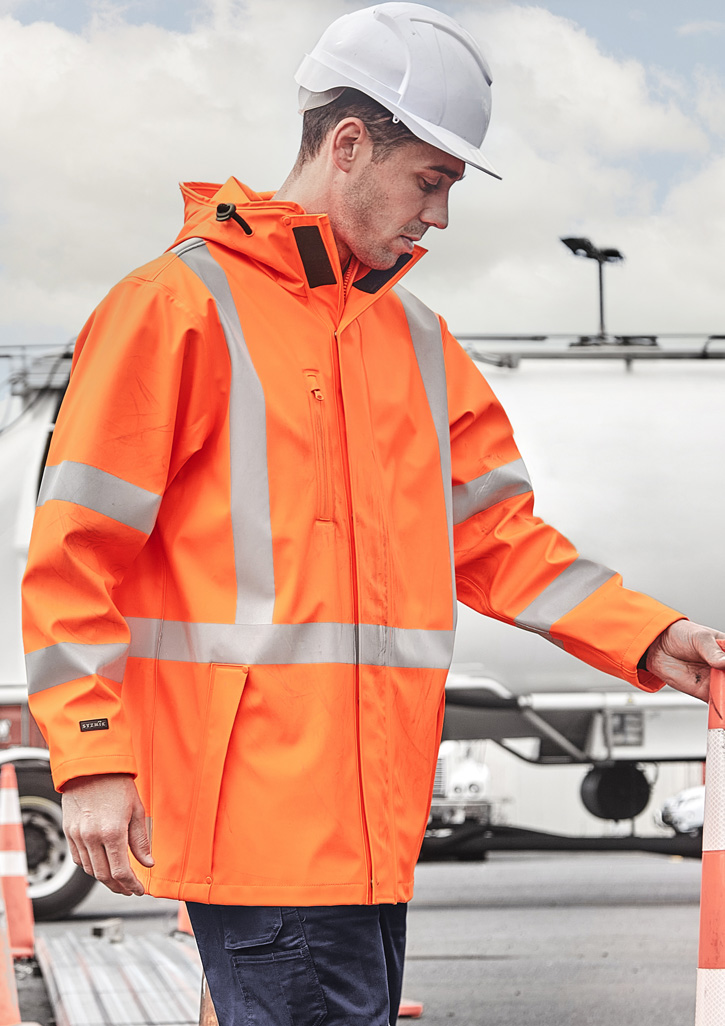 Mens Hi Vis X Back Heavy Duty Waterproof Jacket Orange Mens Hi Vis X Back Heavy Duty Waterproof Jacket Orange