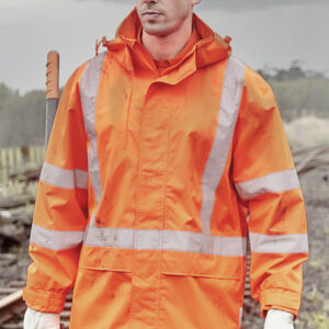 Mens Hi Vis X Back Ultralite Waterproof Jacket Orange