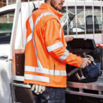 Unisex Hi Vis X Back 2 In 1 Softshell Jacket Orange