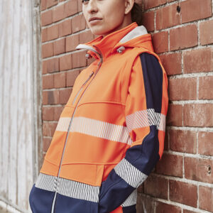 Womens Streetworx 2 In 1 Stretch Softshell Jacket Orange/Navy
