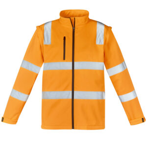Unisex Hi Vis VIC Rail 2 In 1 Softshell Jacket Vic Rail Orange