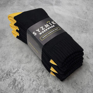 Bamboo Work Socks (3 Pack) Black/Yellow