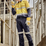 Mens Orange Flame Taped Cargo Pant (Stout) Navy