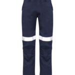 Mens Orange Flame Traditional Style Taped Work Pant Navy