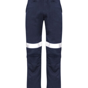 Mens Orange Flame Traditional Style Taped Work Pant Navy