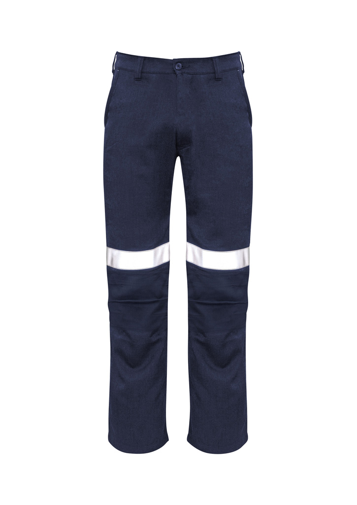 Mens Orange Flame Traditional Style Taped Work Pant Navy