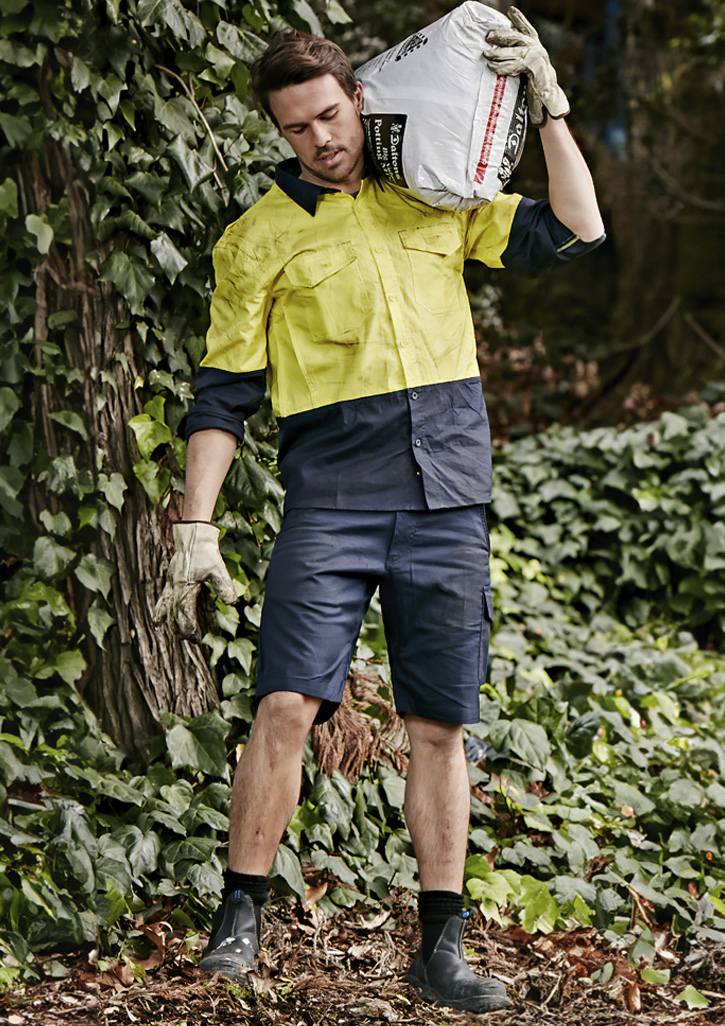 Mens Rugged Cooling Vented Short Navy