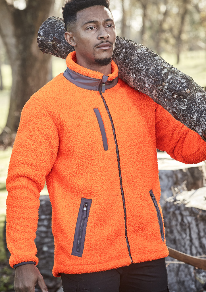 Unisex Streetworx Full Zip Sherpa Fleece Orange Unisex Streetworx Full Zip Sherpa Fleece Orange