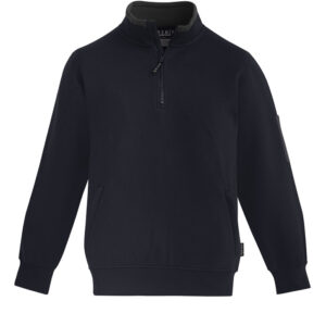 Unisex 1/4 Zip Brushed Fleece Pullover Navy/Charcoal