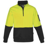 Unisex Hi Vis 1/2 Zip Pullover Yellow/Black